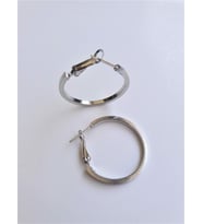 Dekoratif Metal Halka Küpe (Gümüş)