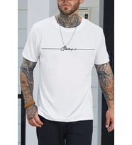 Erkek Baskılı Oversize Tshirt (Beyaz)