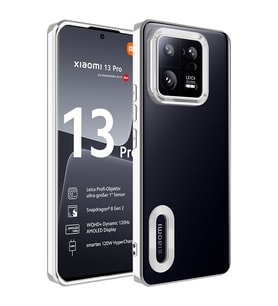 Xiaomi Mi 13 Pro Kılıf Kamera Korumalı Logo Gösteren Zore Omega Kılıf (Gümüş)