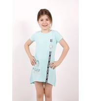 Toontoy Kız Çocuk So Chıc Baskılı Elbise (Mint Yeşili)
