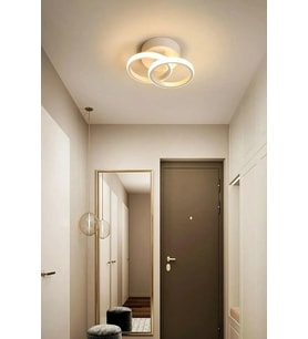 Jolly Modern Tasarım Salon - Mutfak - Hol Beyaz Led 2 Li Avize (Beyaz)