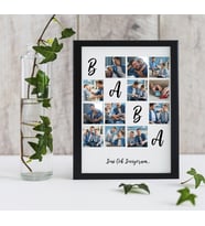 Kişiye Özel 12 Fotoğraf Baskılı Baba Temalı Fotoğraf Çerçevesi (Beyaz)