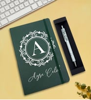 Kişiye Özel Defter & Kalem Hediye Seti (Yeşil)