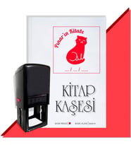 Kişiye Özel  Sevimli Kedi 3 Tarihli Kitap Kaşesi (Kırmızı)