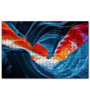Cakapuzzle Turuncu Mavi Kanyon Görseli Gerçeküstü Resim  Puzzle Yapboz MDF (Ahşap) (500 Parça)
