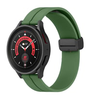 Huawei Watch 4 46mm-Watch 4 Pro 22mm Uyumlu Coastal Manyetik Tokalı Silikon Kordon (Koyu Yeşil)