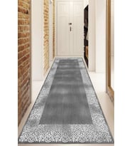 Dijital Baskılı Kaymaz Taban Yıkanabilir Modern Yolluk Ve Koridor Halısı NDU-HK-153 (Gri)