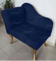 Yeni Model Tekli Köşe Koltuğu Josefin Bench Gold Ayak (Lacivert)