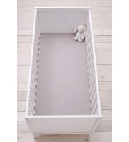 2 Adet Pamuklu ve Lastikli 60 x 120 x 15 cm Penye Bebek Çarşaf (Gri-Beyaz)