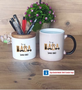 Babaya Doğum Günü Hediyesi Kalemlik, Kupa Bardak T Kişiye Özel Hediye Babalar Günü Hediyesi (Model 3)