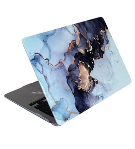 McStorey Macbook Air M1 ile Uyumlu Kılıf HardCase A1932 A2179 A2337 Marble14NL (Gri)