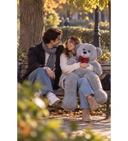 Pandamkee 140 Cm Sevgiliye Özel Hediyelik Ayı (Gri)