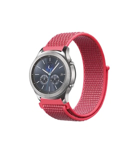 BİPOWER Huawei Watch 22mm KRD3 Hasır Kordon (Ekru-Pembe)
