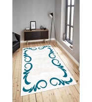 Dijital Baskılı Yıkanabilir Kaymaz Modern Renkli Salon Halısı Mutfak Halısı Yolluk ND-HY-1016 (Turkuaz)