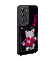 Galaxy S23 Kılıf Parlayan Kabartmalı İkonik Figürlü Amas Silikon Kılıf (Siyah)