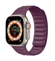 Apple Watch 10/11 42mm-38/40/41mm Kordon FineWoven İnce Dokuma Manyetik Baklalı (Koyu Mor)