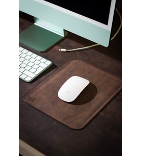 Kişiye İsme Özel Hakiki Deri Mouse Pad (Kestane)