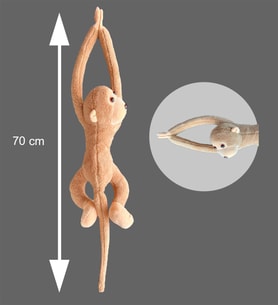 Peluş Maymun, Elleri Yapışabilen Uyku ve Oyun Arkadaşı -70 cm (Bej)