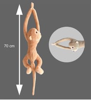 Peluş Maymun, Elleri Yapışabilen Uyku ve Oyun Arkadaşı -70 cm (Bej)
