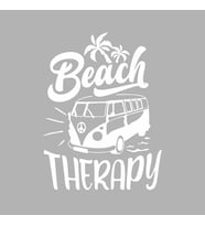 Beach Therapy Araba Sticker siyah 14x19 CM (Beyaz)