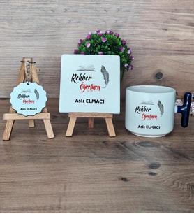 Rehber Öğretmeni Hediye Seti Kupa Bardak T Kulplu, Dekoratif Taş, Anahtarlık Öğretmenler Günü Hediyesi Rehber Öğretmenine Hediye (Model 2)