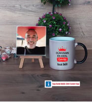 Dayıya Hediye Fotoğraflı Dekoratif Taş, Kupa Bardak Beyaz HediyeDayıya Doğum Günü Hediyesi (Model 9)