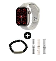 WATCH 9 SERIES SW-9 Akıllı Saat Amoled Ekran Bileklik Hediyeli (Gümüş)