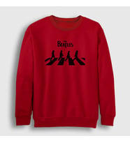 Presmono Unisex Beyaz Abbey Road The Beatles Sweatshirt 114028tt (Kırmızı)