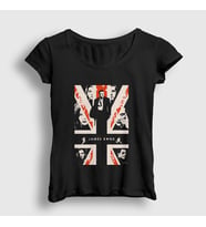 Presmono Kadın Beyaz Daniel Craig Film James Bond T-Shirt 257607tt (Siyah)