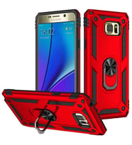 Samsung Galaxy Note 5 Kılıf Yüzüklü Zırh Tank Vega (Kırmızı)