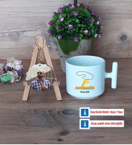 Antrenör Kupa Bardak Beyaz ve Fotoğraflı Ahşap Anahtarlık Hediye (Model 12)