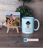 En Cool Baba Fotoğraflı Dekoratif Taş, Kupa Bardak Beyaz Hediye Babaya Hediye (Model 1)