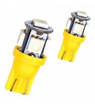 T10 5050 5 Smd Led'li Evrensel Park Lambası Beyaz Kırmızı Mavi Yeşil Turuncu Işık Dipsiz Ampul 2 Adet (Turuncu)