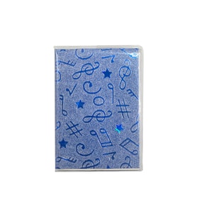 Mikro Nota Desenli  Not Defteri Çizgili Küçük Boy NT-216 - Gold (Mavi)