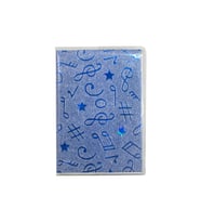 Mikro Nota Desenli  Not Defteri Çizgili Küçük Boy NT-216 - Gold (Mavi)