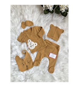 Bear Minimal Taş 5'li Yenidoğan Hastane (Hardal)