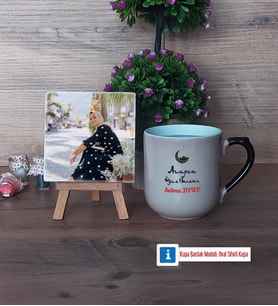Arapça Öğretmeni Fotoğraflı Dekoratif Taş, Kupa Bardak Beyaz Hediye Öğretmenler Günü Hediyesi (Model 10)