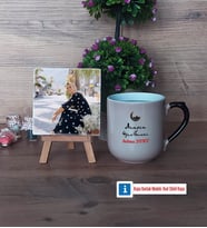 Arapça Öğretmeni Fotoğraflı Dekoratif Taş, Kupa Bardak Beyaz Hediye Öğretmenler Günü Hediyesi (Model 10)