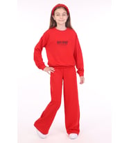 Toontoy Kız Çocuk Baskılı Eşofman Takım (Kırmızı)
