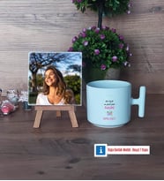 Doğum Günü Hediyesi Fotoğraflı Dekoratif Taş, Kupa Bardak Beyaz Hediye (Model 12)