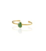 Kadir Jewellery Zirkon Taşlı Ayarlanabilir 22 Ayar Altın Kaplama Bilezik (Yeşil)