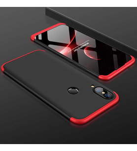 Huawei P20 Lite Kılıf Zore Ays Full Koruma Kılıf (Siyah-Kırmızı)