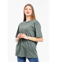 Süperlife Kadın Bisiklet Yaka Standart &Regular Fit Tişort spr21yk30 (Haki)