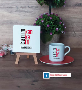 Arkadaşa Hediye Dekoratif Taş, Türk Kahvesi Fincanı Kırmızı İsme Özel Hediye (Model 6)
