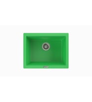 POLEX Cristalüx Granit Eviye P-09 Tezgah Altı Ve Tezgah Üstü Kare Mutfak Evyesi 55,5x43,5cm (Yeşil)