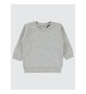 Civil Baby Erkek Bebek Sweatshirt 6-18 Ay Siyah (Gri)