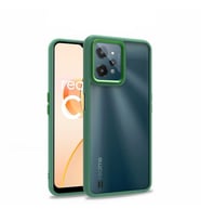 Realme C31 Kılıf Case, Kamera Lens Korumalı Elektroplatin Kaplama Sert PC Koruyucu Colourful Platinum Serisi (Yeşil)