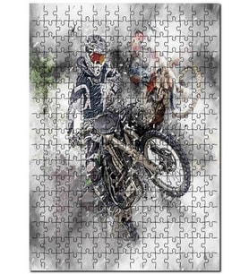 Cakapuzzle Motokros Spor Motosikletler Görseli Puzzle Yapboz MDF (Ahşap) (500 Parça)