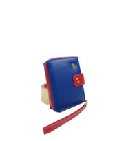 SİA ÇANTA Ollbag Rengarenk Kadın Cüzdan Cift Çıtlı Dış Ana Bölme  Metal Fermuarlı Orta Bölüm Bileklikle Taşıma İmkanı Kaliteli Malzeme Mükemmel İşçilikli kadın Cüzdan (Mavi)