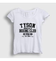 Presmono Kadın Sarı Boxing Club Mike Tyson T-Shirt 157880tt (Beyaz)